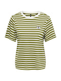 T-shirt Only Livina Verde bianco a maniche corte a righe 15359677 /Cardamom Seed ONLY 