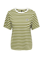 T-shirt Only Livina Verde bianco a maniche corte a righe 15359677 /Cardamom Seed ONLY 
