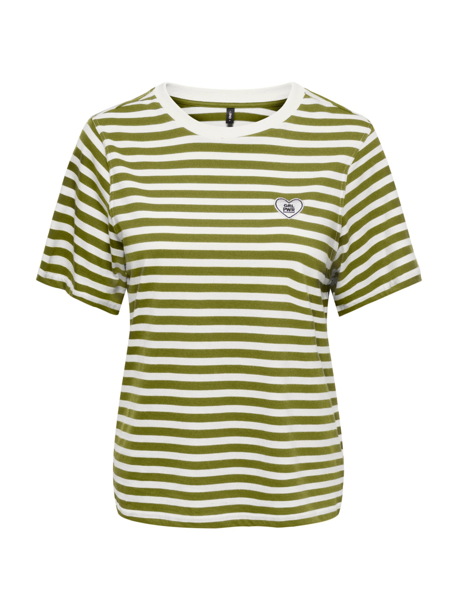 T-shirt Only Livina Verde bianco a maniche corte a righe 15359677 /Cardamom Seed ONLY 