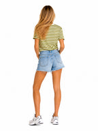 T-shirt Only Livina Verde bianco a maniche corte a righe 15359677 /Cardamom Seed ONLY 
