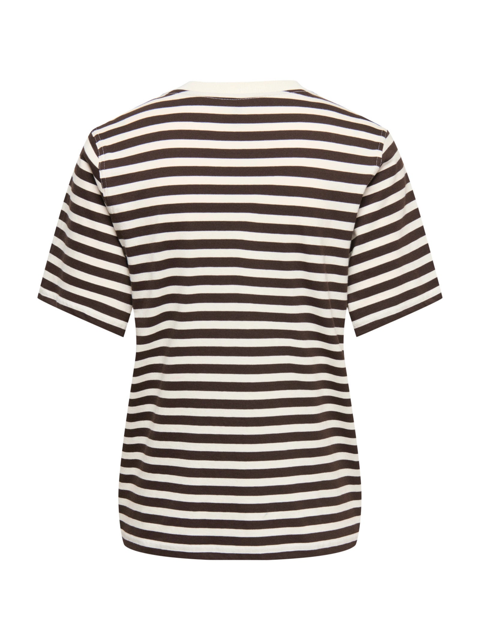 T-shirt Only Livina Bianco Marrone a maniche corte a righe 15359677 /Coffee Bean ONLY 