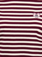 T-shirt Only Livina Bianco Bordeaux a maniche corte a righe 15359677 /Fig ONLY 