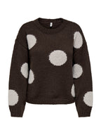 Maglia Only Bootle Marrone coni pois 15361111 /Coffee Bean ONLY 