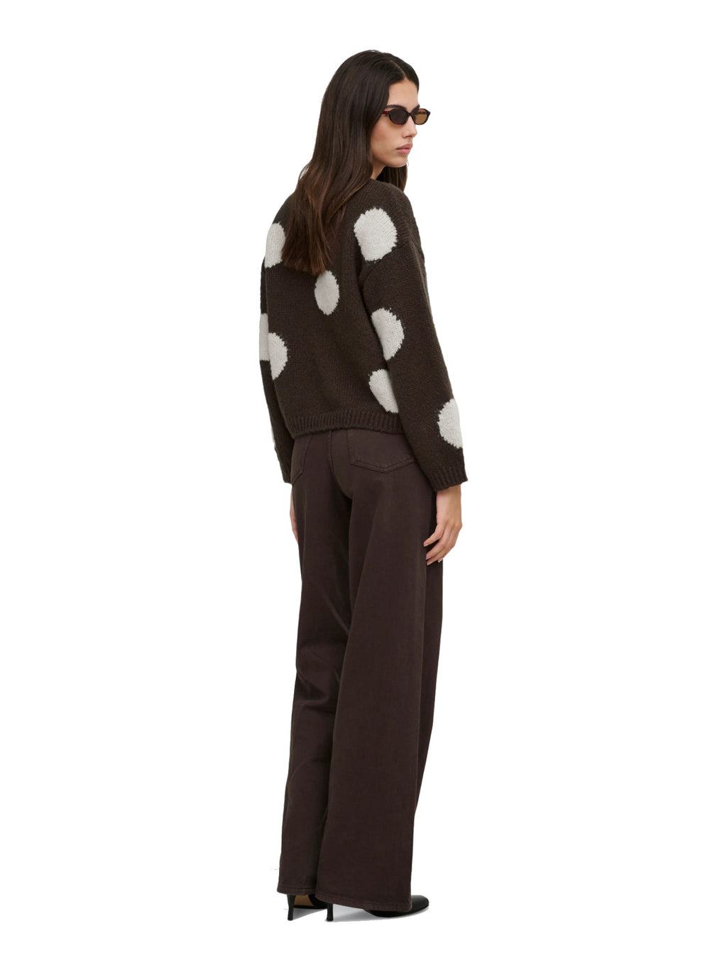 Maglia Only Bootle Marrone coni pois 15361111 /Coffee Bean ONLY 