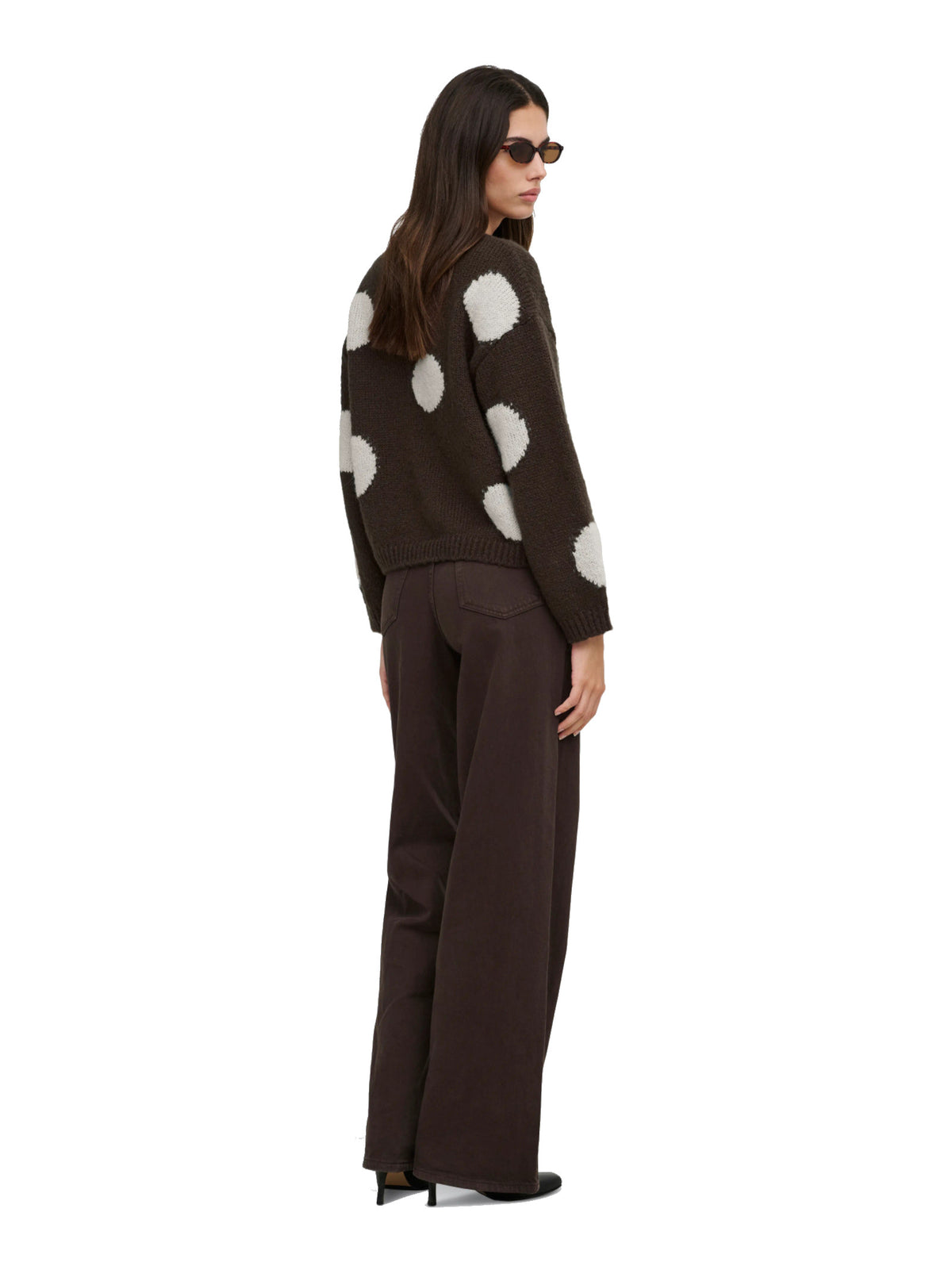 Maglia Only Bootle Marrone coni pois 15361111 /Coffee Bean ONLY 