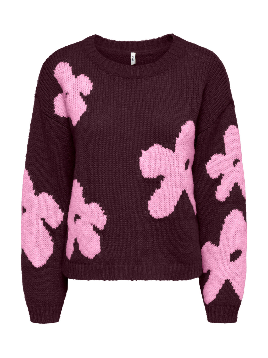 Maglia Only Bottle Bordeaux con fiori 15361111 /Fig ONLY 