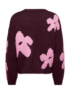 Maglia Only Bottle Bordeaux con fiori 15361111 /Fig ONLY 