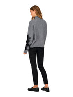 Maglia Only Lisa Grigio con applicazioni floreali 15364955 /Medium Grey Melange ONLY 