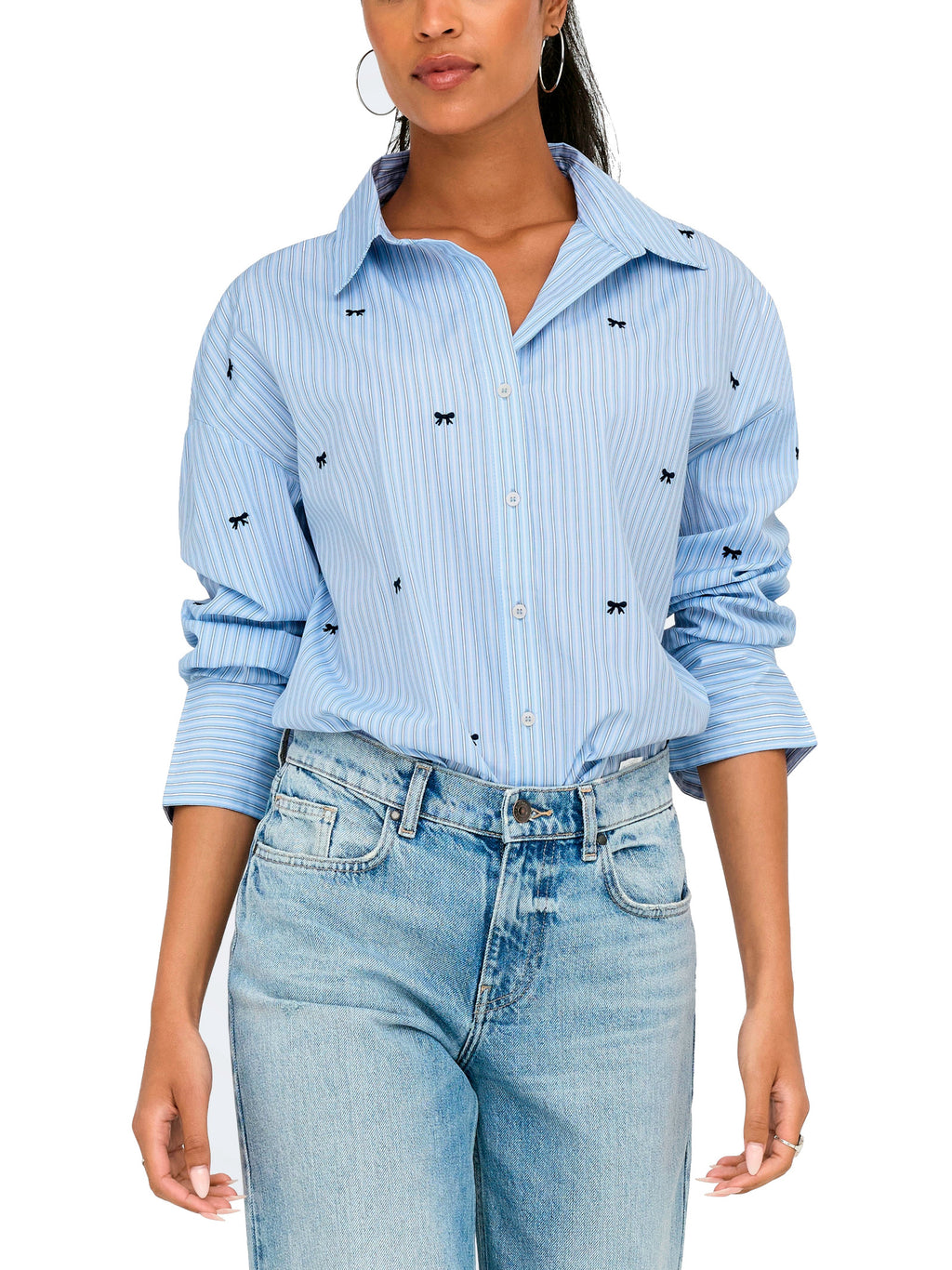 Camicia Only Oregon Celeste a righe 15367057 /Serenity ONLY 