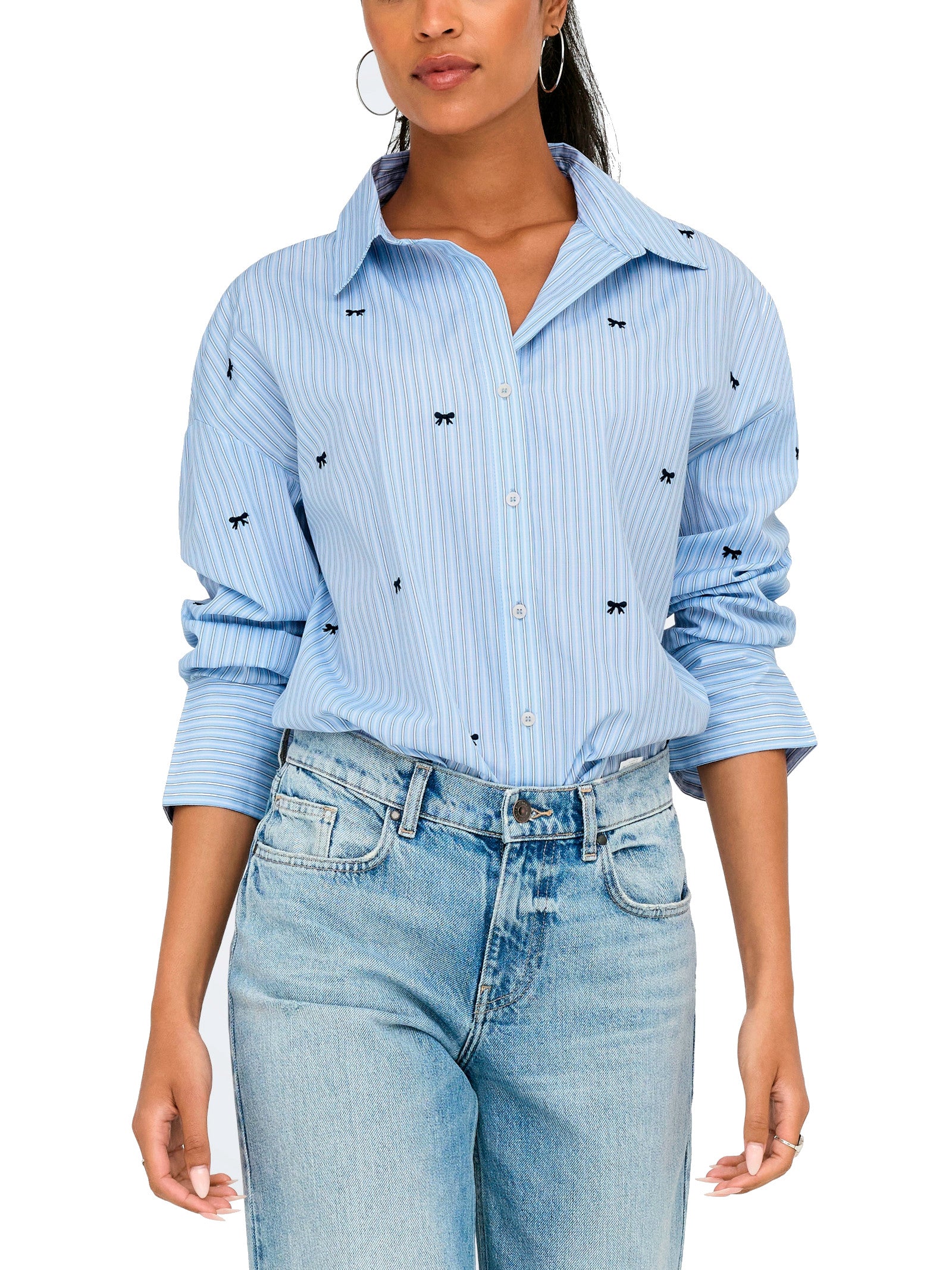 Camicia Only Oregon Celeste a righe 15367057 /Serenity ONLY 