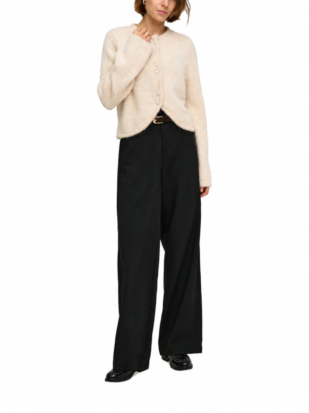 Cardigan Only Zaggie Beige con scollo rotondo 15375135 /Birch ONLY 