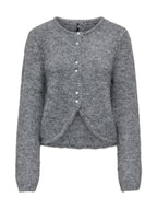 Cardigan Only Zaggie Grigio con scollo rotondo 15375135 /Dark Grey Melange ONLY 
