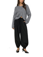 Cardigan Only Zaggie Grigio con scollo rotondo 15375135 /Dark Grey Melange ONLY 