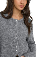 Cardigan Only Zaggie Grigio con scollo rotondo 15375135 /Dark Grey Melange ONLY 