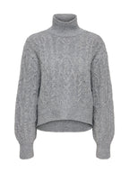 Maglia Only Hilde Grigio con lavorazione a trecce 15375336 /Medium Grey Melange ONLY 