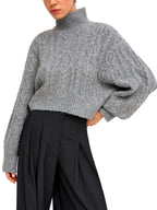 Maglia Only Hilde Grigio con lavorazione a trecce 15375336 /Medium Grey Melange ONLY 
