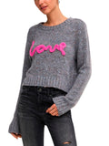 Maglia Only Smilla Grigia con scritta in rilievo 15375416 /Dark Grey Melange ONLY 