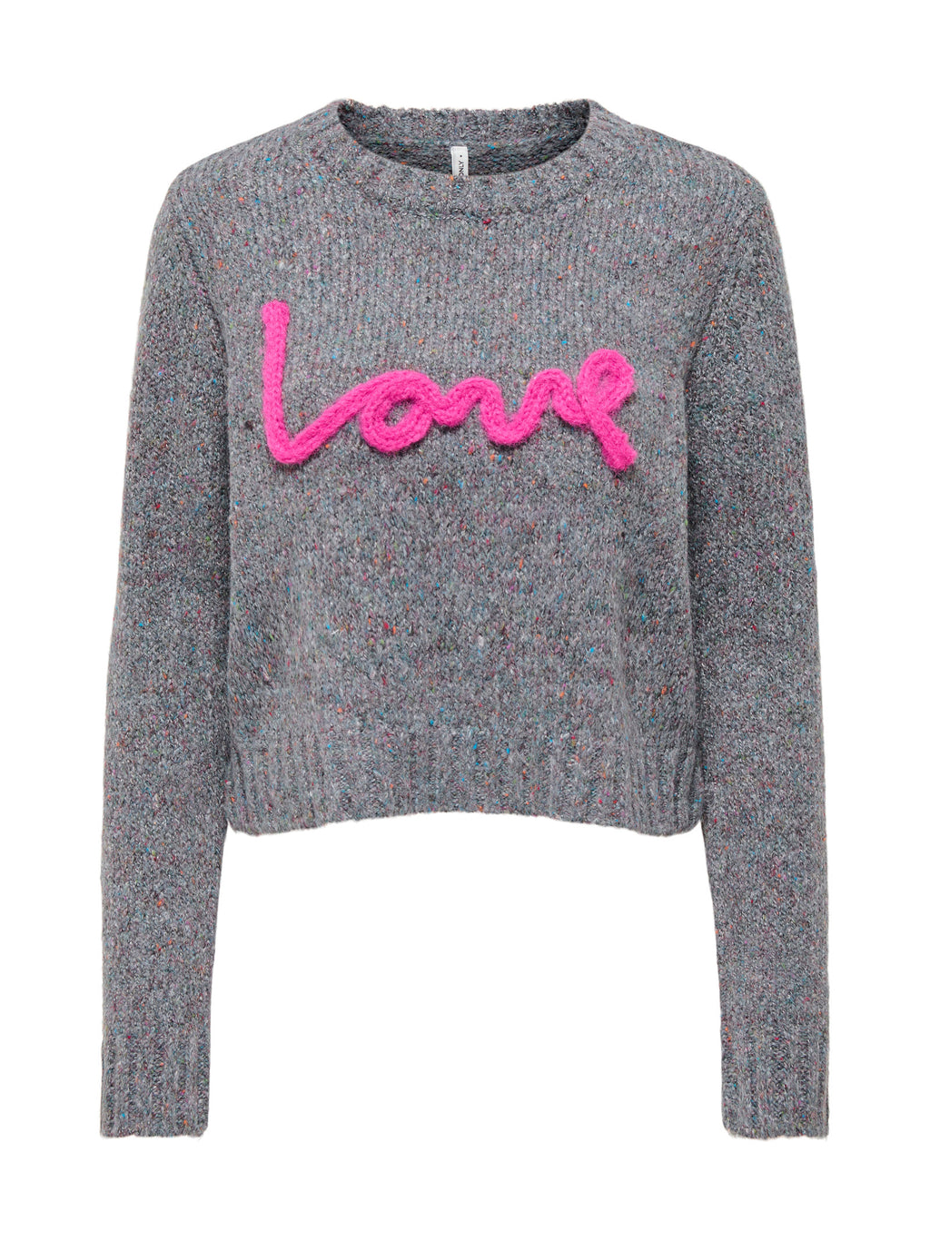 Maglia Only Smilla Grigia con scritta in rilievo 15375416 /Dark Grey Melange ONLY 