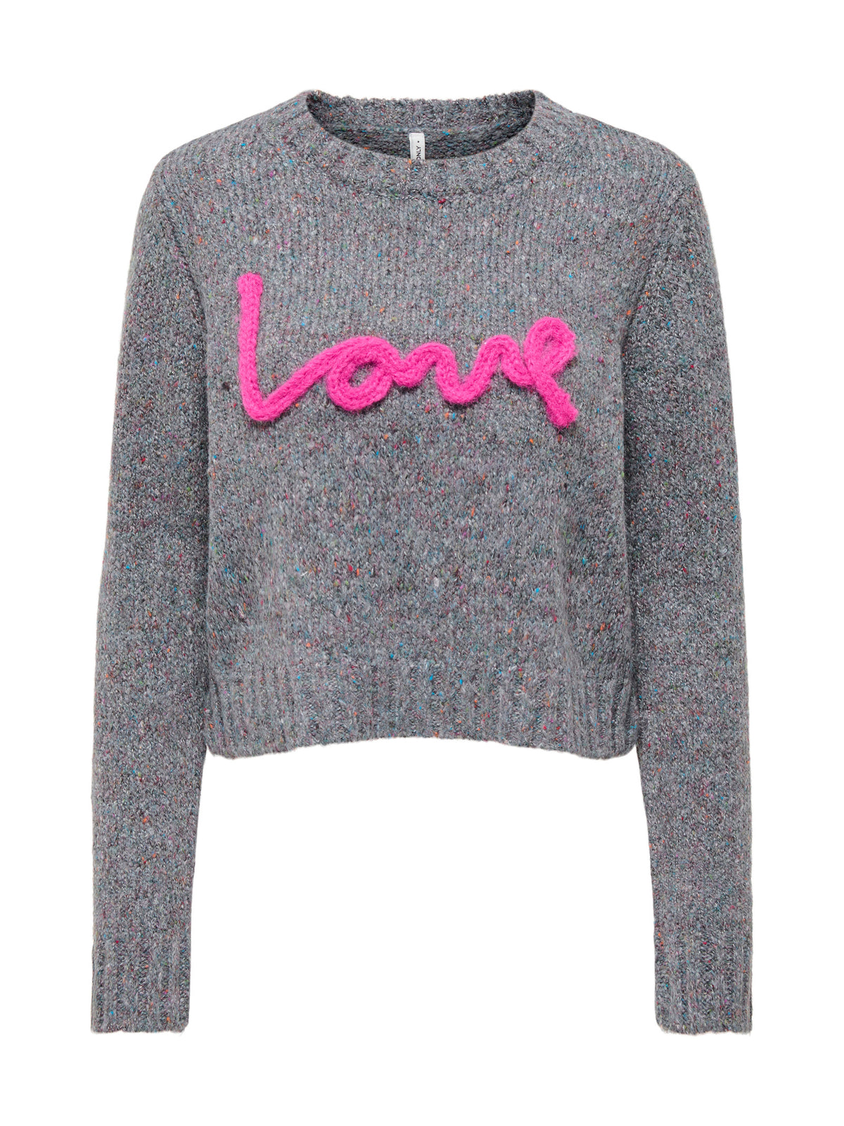 Maglia Only Smilla Grigia con scritta in rilievo 15375416 /Dark Grey Melange ONLY 