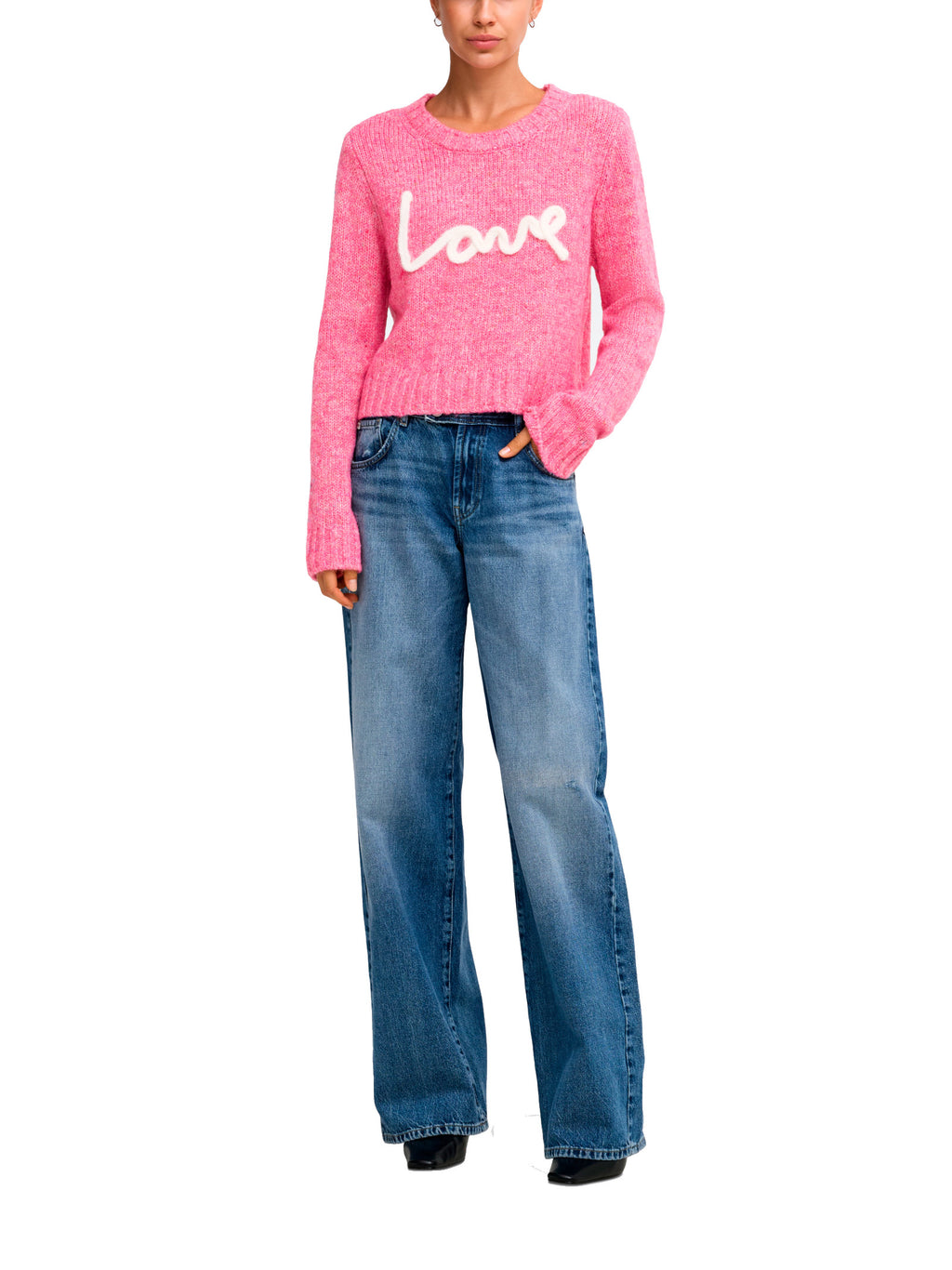 Maglia Only Smilla GFuxia con scritta in rilievo 15375416 /Fuchsia Red ONLY 