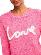 Maglia Only Smilla GFuxia con scritta in rilievo 15375416 /Fuchsia Red ONLY 