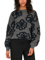 Maglia Felicia Antracite Only con grandi motivi floreali 15375497 /Dark Grey Melange ONLY 