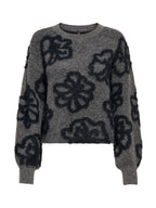 Maglia Felicia Antracite Only con grandi motivi floreali 15375497 /Dark Grey Melange ONLY 