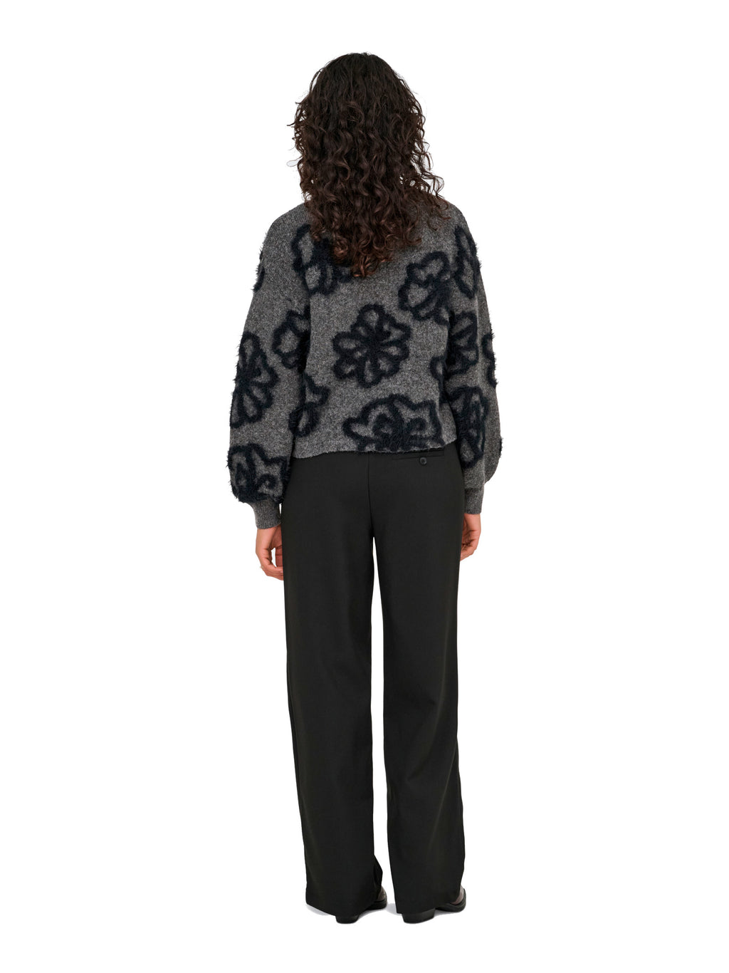 Maglia Felicia Antracite Only con grandi motivi floreali 15375497 /Dark Grey Melange ONLY 