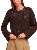Cardigan Only Miggie Marrone con perline 15375519 /Coffee Bean ONLY 