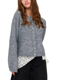 Cardigan Only Miggie Grigio con perline 15375519 /Medium Grey Melange ONLY 