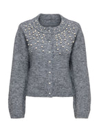Cardigan Only Miggie Grigio con perline 15375519 /Medium Grey Melange ONLY 