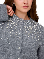 Cardigan Only Miggie Grigio con perline 15375519 /Medium Grey Melange ONLY 