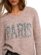Maglia Only Zaggie beige con scritta 15375533 /Silver Mink ONLY 
