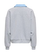 Felpa Only Scarlett Grigia con colletto a contarsto 15375667 /Light Grey Melange ONLY 