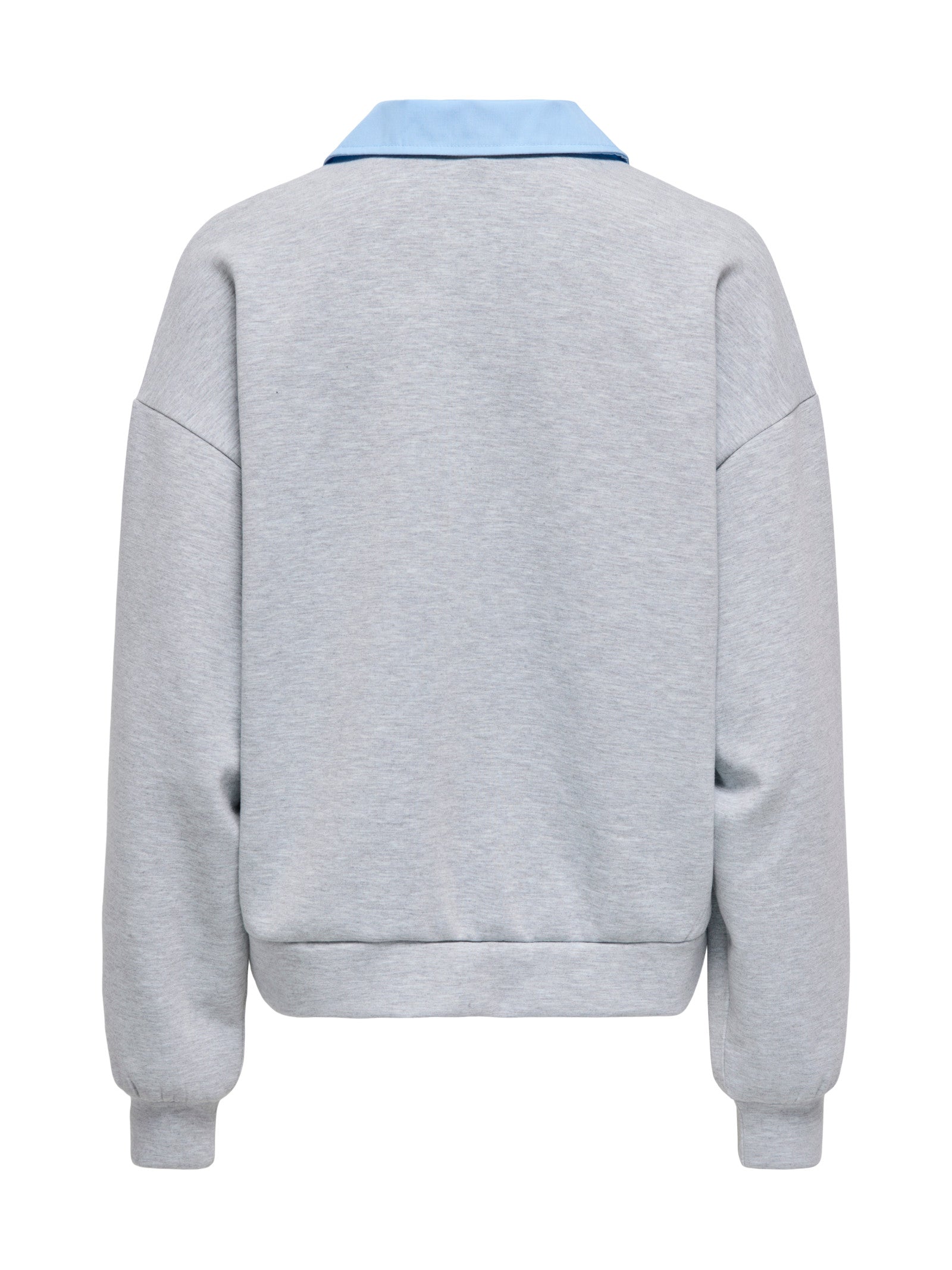 Felpa Only Scarlett Grigia con colletto a contarsto 15375667 /Light Grey Melange ONLY 
