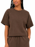 T-shirt Only Ofelia Marrone in tessuto felpato 15377588 /Bracken ONLY 