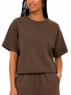 T-shirt Only Ofelia Marrone in tessuto felpato 15377588 /Bracken ONLY 