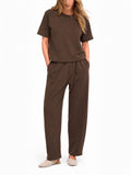 Pantalone Only Ofelia Marrone in tessuto felpato. 15377590 /Bracken ONLY 