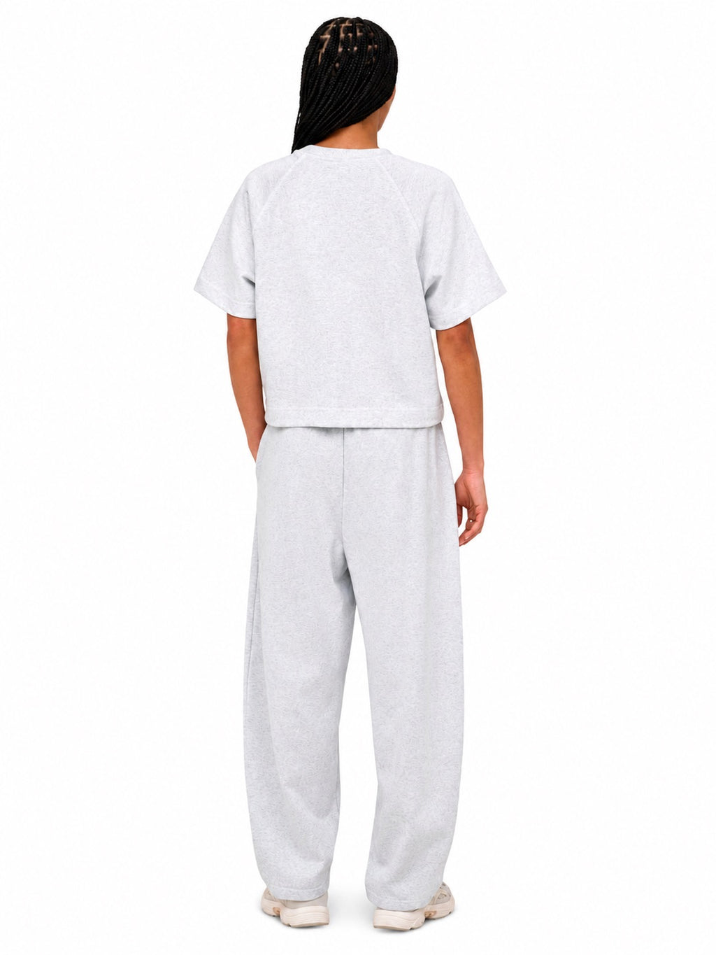 Pantalone Only Ofelia Grigio in tessuto felpato. 15377590 /Light Grey Melange ONLY 
