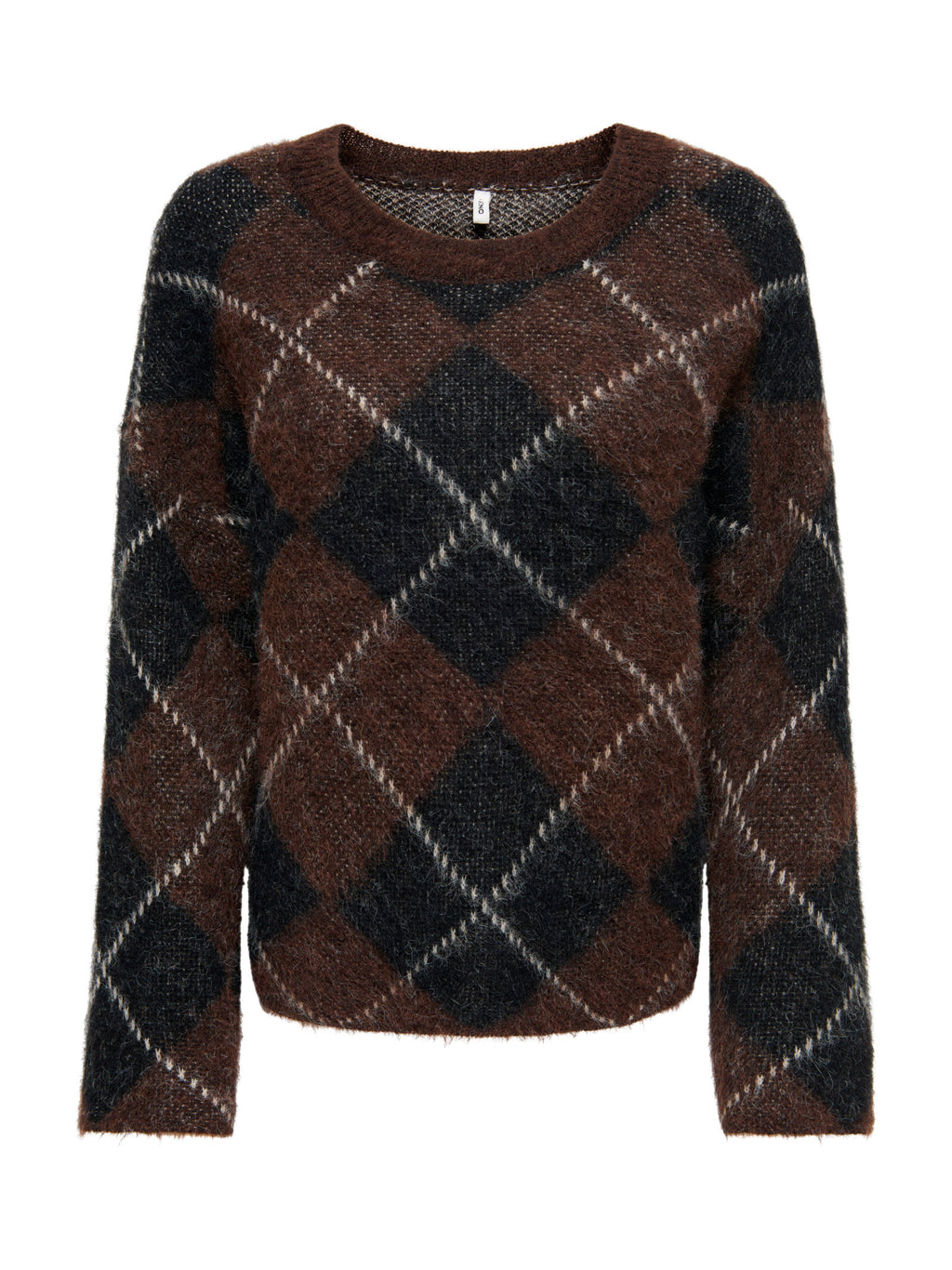 Maglione Only Noeme Marrone a rombi 15378140 /Coffee Bean ONLY 