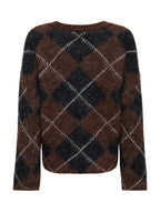 Maglione Only Noeme Marrone a rombi 15378140 /Coffee Bean ONLY 