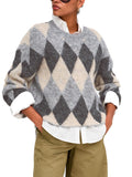 Maglione Only Noeme Grigio a rombi 15378140 /Light Grey Melange ONLY 
