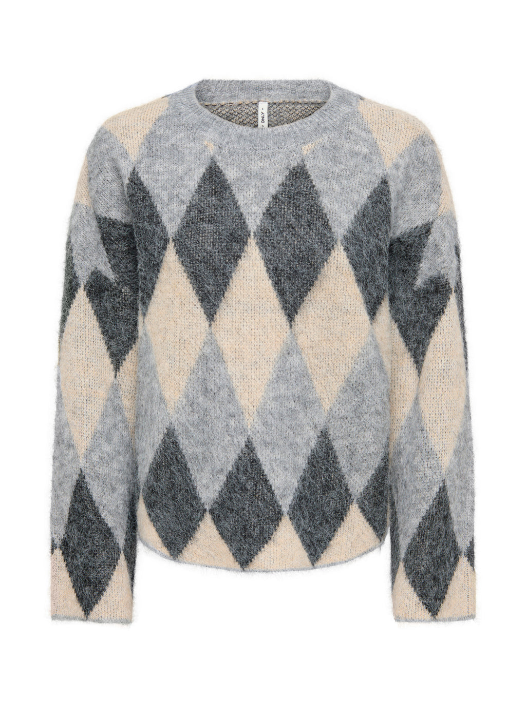 Maglione Only Noeme Grigio a rombi 15378140 /Light Grey Melange ONLY 