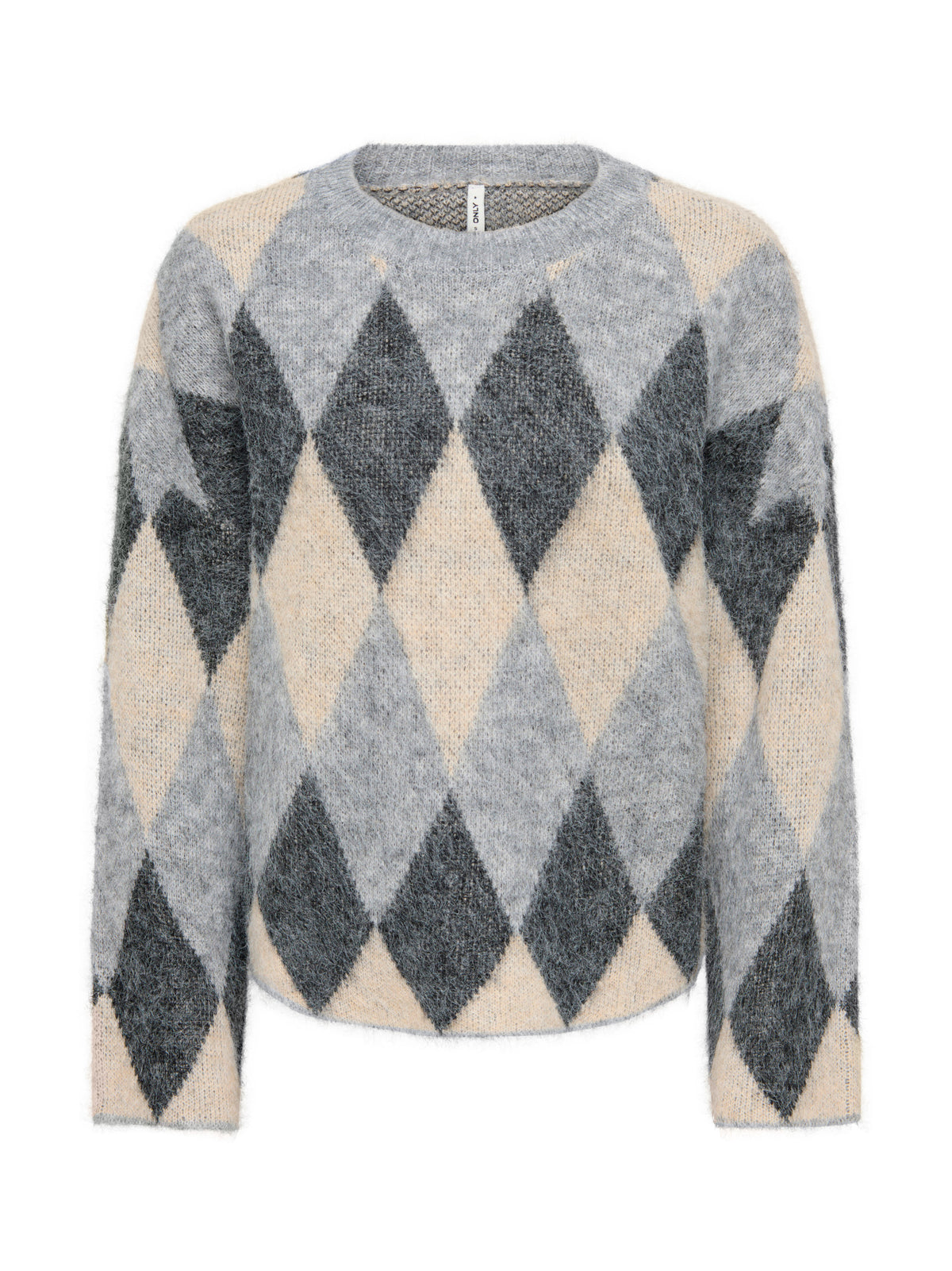 Maglione Only Noeme Grigio a rombi 15378140 /Light Grey Melange ONLY 