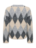 Maglione Only Noeme Grigio a rombi 15378140 /Light Grey Melange ONLY 