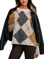 Maglione Only Noeme Beige a rombi 15378140 /Oatmeal ONLY 