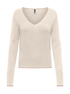 Maglia ONLY Andrea Panna con scollo a V 15378354 /Birch ONLY 