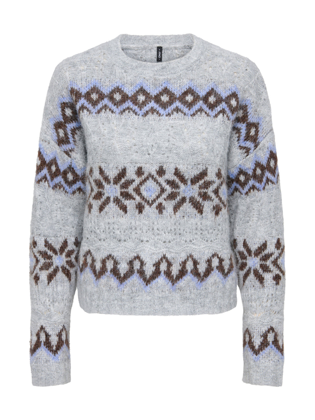 Maglia Only Stockolm Grigia con fantasia jacquard 15378501 /Light Grey Melange ONLY 