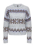 Maglia Only Stockolm Grigia con fantasia jacquard 15378501 /Light Grey Melange ONLY 