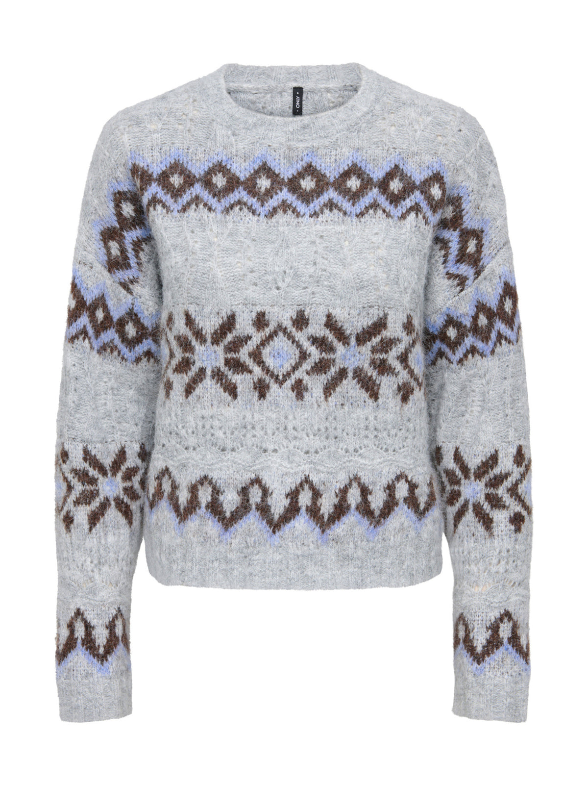 Maglia Only Stockolm Grigia con fantasia jacquard 15378501 /Light Grey Melange ONLY 